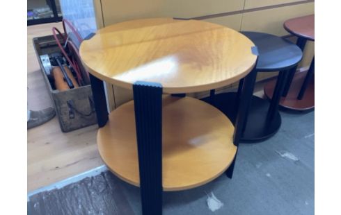 TABLE D’APPOINT RONDE NOIR ET BOIS MODERNE