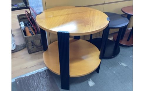 TABLE D’APPOINT RONDE NOIR ET BOIS MODERNE