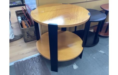 TABLE D’APPOINT RONDE NOIR ET BOIS MODERNE