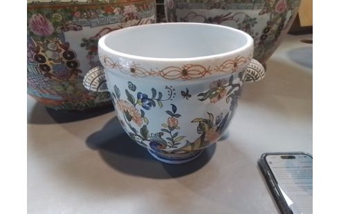 CACHE POT CÉRAMIQUE MOTIFS FLEURS