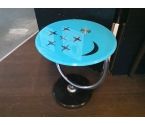 TABLE D'APPOINT VERRE BLEUE