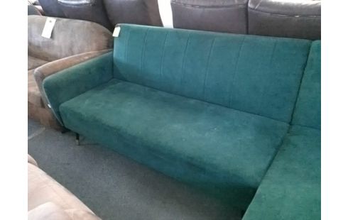 CANAPE D'ANGLE VELOURS VERT CONVERTIBLE BANQUETTE