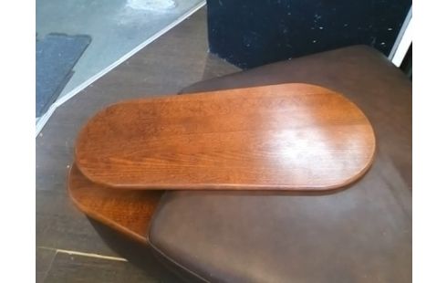 POUF AVEC RANGEMENT ET TABLETTE BOIS
