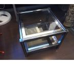 SELLETTE ANCIENNE METAL AVEC PLATEAUX VERRE