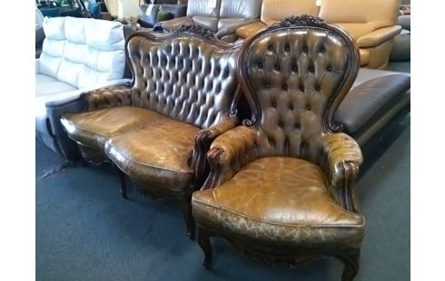 CANAPE ANCIEN + 1 FAUTEUIL (EN L'ETAT)