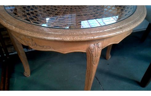 SALONTAFEL ROND BRETOENS CANNAGE GLAS