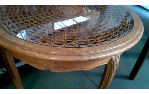 SALONTAFEL ROND BRETOENS CANNAGE GLAS