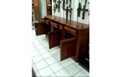 SIDEBOARD MASSIVHOLZ DUNKEL 3-TÜR. 5-SCHUB.