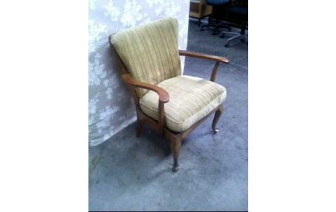 SESSEL HOLZ 70ER JAHRE GEPOLSTERT GRÜN