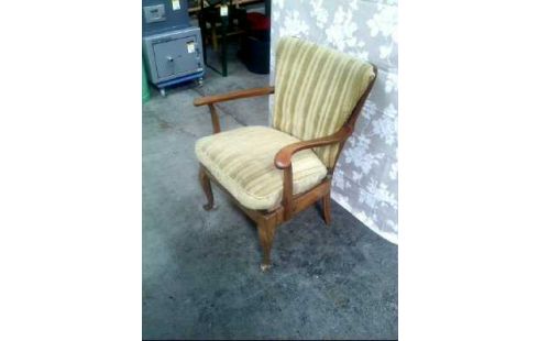 SESSEL HOLZ 70ER JAHRE GEPOLSTERT GRÜN
