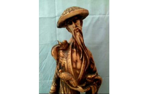 FIGUR ASIATISCHER FISCHERMANN VINTAGE