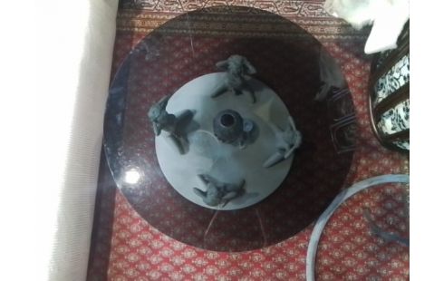 TABLE BASSE RONDE VERRE 4 FEMMES