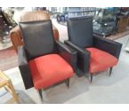 FAUTEUIL SKAI NOIR ANNÉE 60