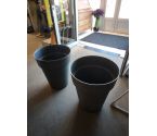 CACHE POT GRAND MODELE PLASTIQUE GRIS
