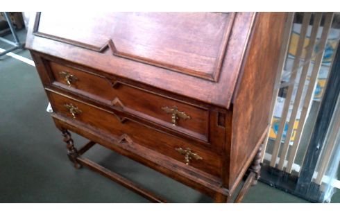 SECRETAIRE OUD EIK 2 LADEN KLAPBLAD