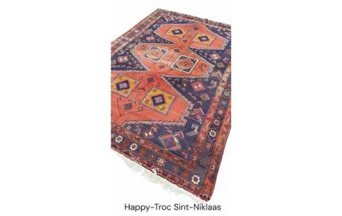 TEPPICH HANDGEKNÖPFT DUNKEL BLAU BORDEAUX