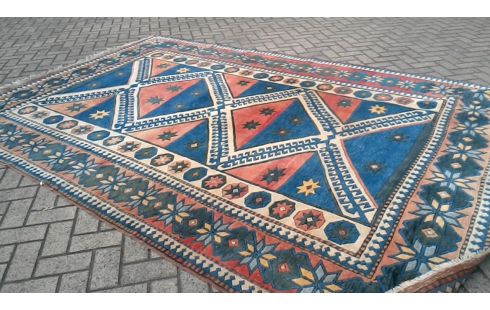 TAPIJT HANDGKN TURKS ZALMKLEURIG BLAUW