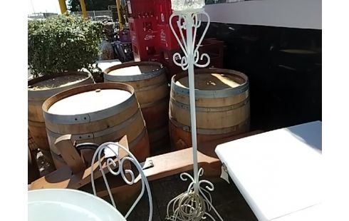 LAMPADAIRE BOIS METAL BLANC