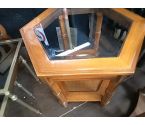 TABLE BASSE RUSTIQUE DESSUS VERRE