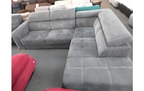 CANAPE D'ANGLE DROIT FIXE TISSU GRIS P230 L280
