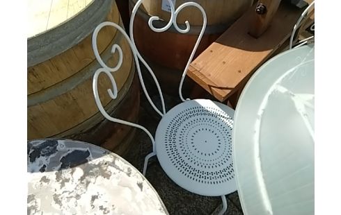 CHAISE DE JARDIN METAL BLANC