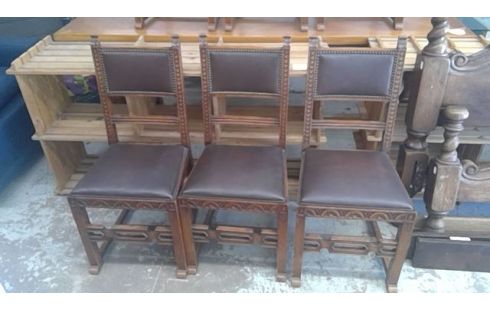 CHAISES BOIS ET METAL LOT DE 6