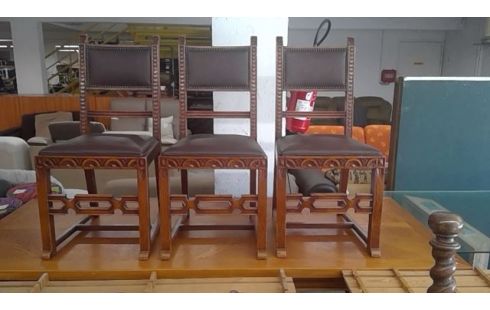 CHAISES BOIS ET METAL LOT DE 6