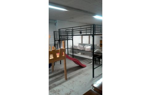 LIT MEZZANINE METALIQUE NOIR 90X200