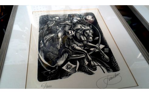 LITHOGRAPHIE ENFANT MET, , CHEVAL