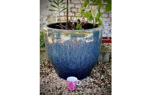BLOEMPOT GEGLAZUURD TERRACOTTA