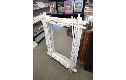 MIROIR BOIS FLOTTÉ BLANC