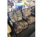 FAUTEUIL CANNÉE TISSU TIGRE