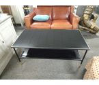 TABLE BASSE METAL VERRE NOIR