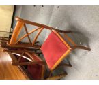 CHAISE MERISIER LOT DE 8 ASSISE ROUGE