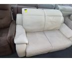CANAPE 2 PLACES CUIR ECRU RELAX MANUEL L160