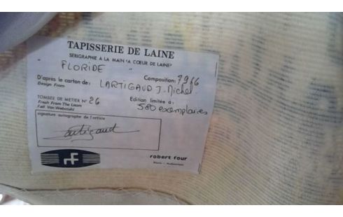 TAPISSERIE LARTIGAUD EDITEE PAR ROBERT FOUR