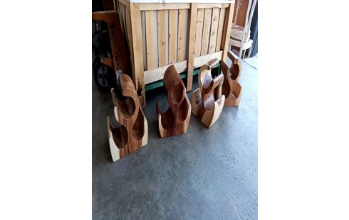 PORTE BOUTEILLE X3 BOIS DECO