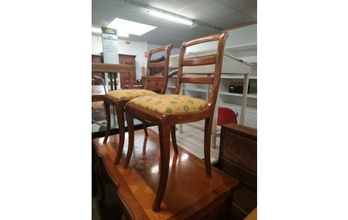 CHAISE ASSISE TISSU JAUNE LA PAIRE