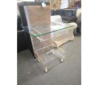 DESSERTE A ROULETTES DAVID LANGE PLEXI ET VERRE