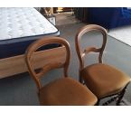 LOT DE 4 CHAISES BOIS ASSISE TISSU JAUNE