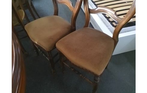 LOT DE 4 CHAISES BOIS ASSISE TISSU JAUNE
