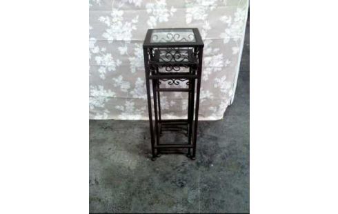 PFLANZTISCHE 2ER-SET METALL M. GLASPLATTE