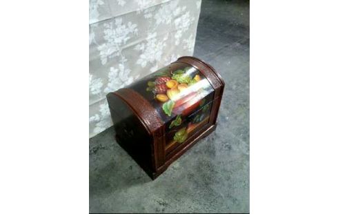 TRUHE HOLZ KL. BEMALT M. OBST