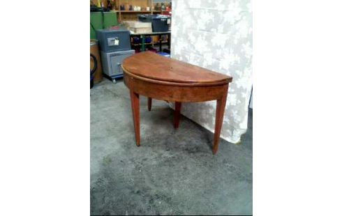 ESSTISCH HOLZ DUNKEL RUND KLAPPBAR HALBMOND