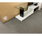 MEUBLE TV MODERNE NOIR ET BLANC VERRE 140