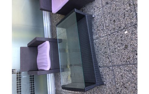 TABLE BASSE DE JARDIN VERRE