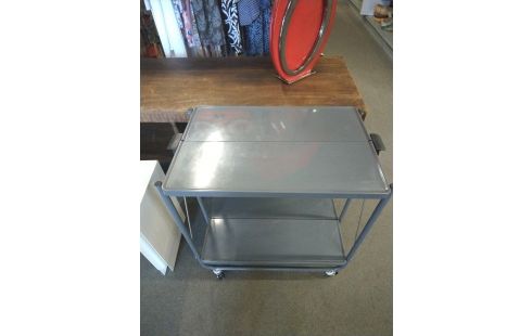 DESSERTE A ROULETTES METAL GRIS