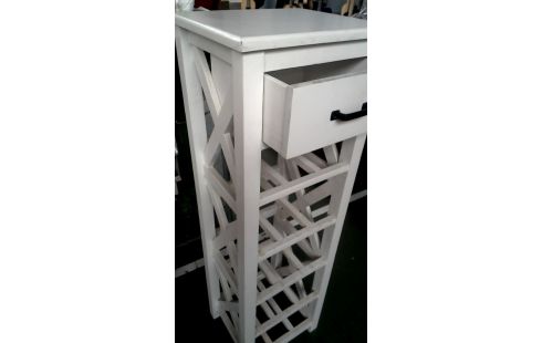 MEUBLE D'APPOINT BLANCHE, , BOIS 1 TIROIR