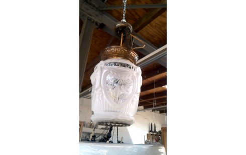 LÁMPARA DE TECHO COBRE BLANCA HIELO
