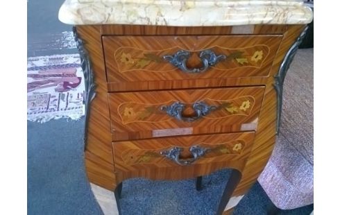 CHEVET STYLE MARQUETTERIE 3T (QLQS MANQUES)